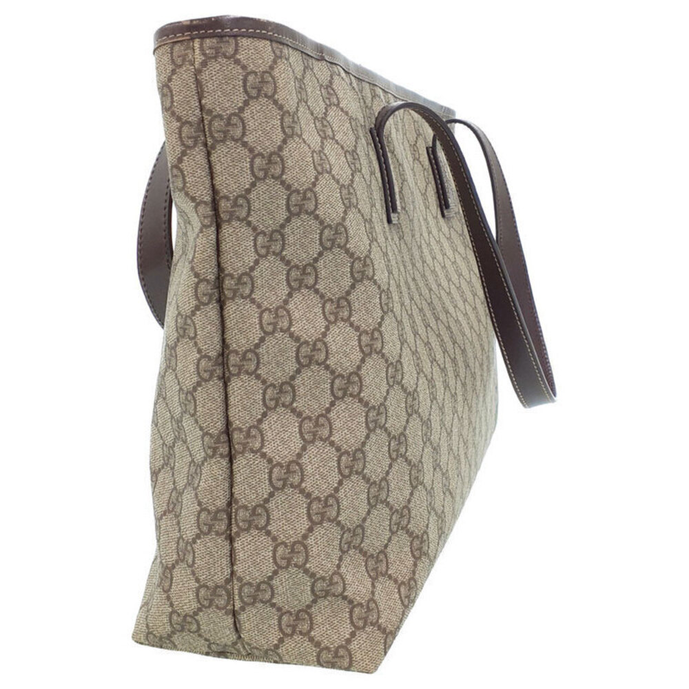 Gucci canvas GG Supreme Tote leather Bag GG coated brown monogram